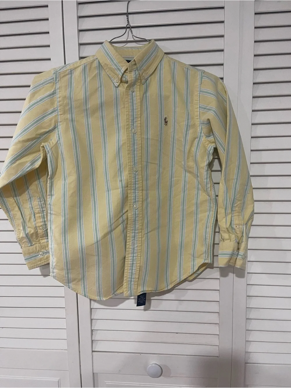 Ralph Lauren Yellow Oxford & Blue Striped Button-Down Shirt - Kids